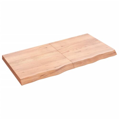 Bathroom Countertop Sink Vanity Board Table Top Light Brown 120x60x6cm Treated Solid Wood - Image 2