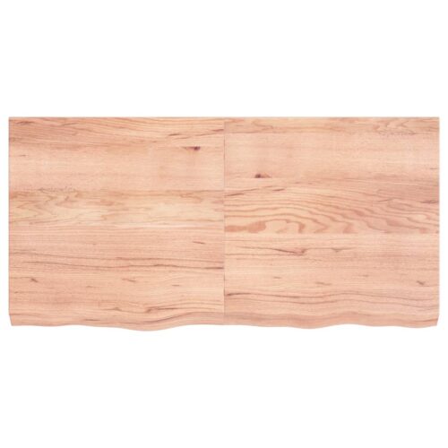 Bathroom Countertop Sink Vanity Board Table Top Light Brown 120x60x6cm Treated Solid Wood - Image 3