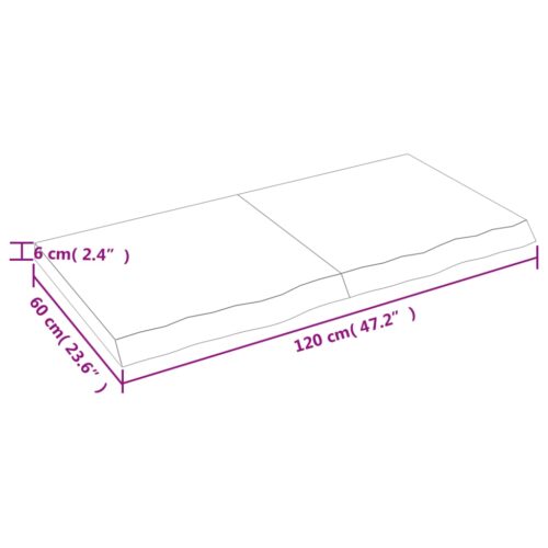 Bathroom Countertop Sink Vanity Board Table Top Light Brown 120x60x6cm Treated Solid Wood - Image 6