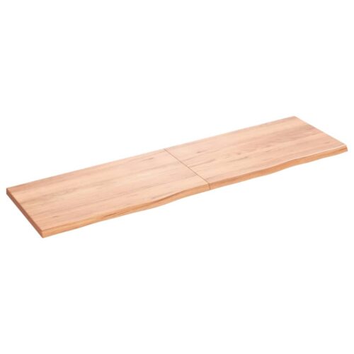 Bathroom Countertop Sink Vanity Board Table Top Light Brown 180x50x4cm Treated Solid Wood - Image 2