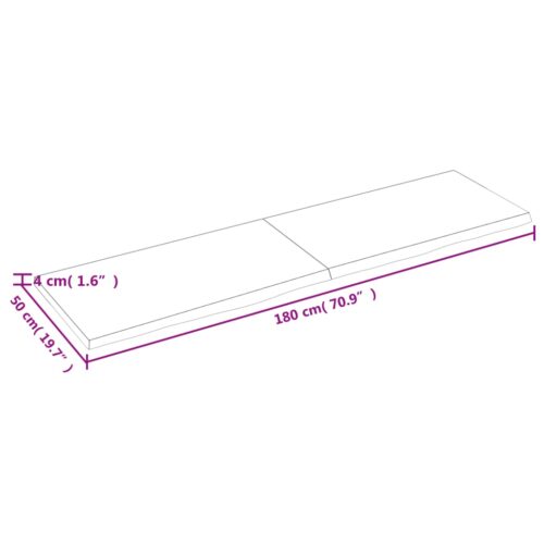 Bathroom Countertop Sink Vanity Board Table Top Light Brown 180x50x4cm Treated Solid Wood - Image 6
