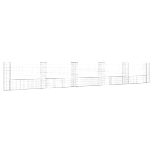 U-shape Gabion Basket with 6 Posts Iron 620x20x100cm - Image 2