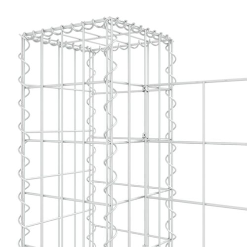 U-shape Gabion Basket with 6 Posts Iron 620x20x100cm - Image 5
