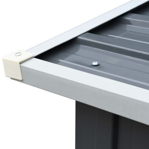 Garden Log Storage Shed Galvanised Steel 330x92x153cm Grey - Image 5