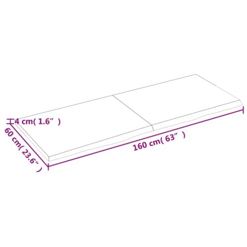 Bathroom Countertop Sink Vanity Board Table Top Dark Brown 160x60x4cm Treated Solid Wood - Image 9