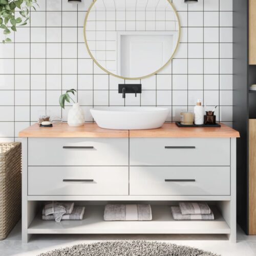 Light Oak Wood Timber Bathroom Countertop Sink Vanity Board Table Top 160x60x4cm - Image 10
