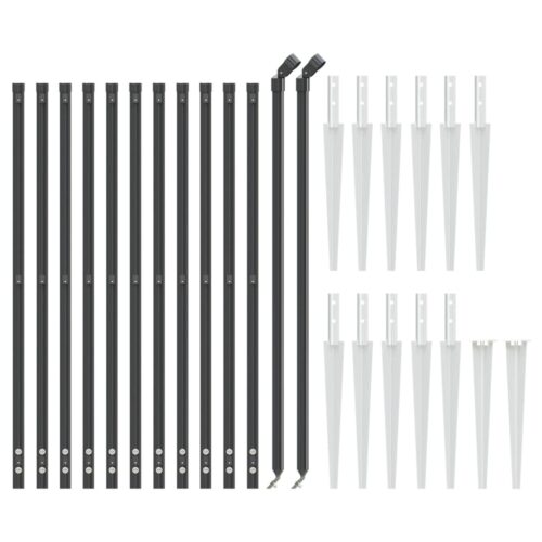 Wire Mesh Fence with Spike Anchors Anthracite 1x25 m - Image 3