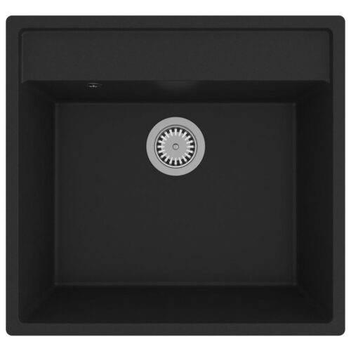 Kitchen Sink with Overflow Hole Black Granite - Image 2