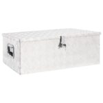 Storage Box Silver 90x47x33.5cm Aluminium
