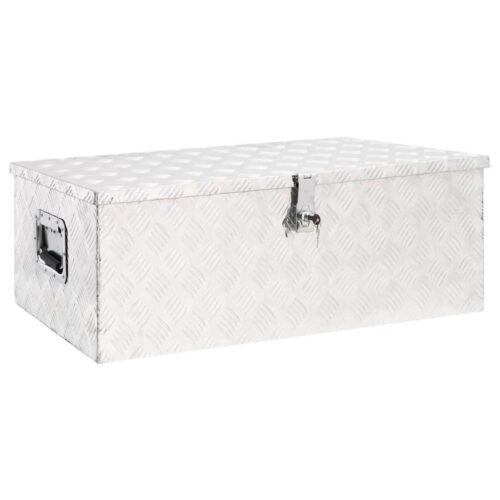 Storage Box Silver 90x47x33.5cm Aluminium
