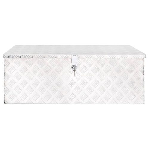 Storage Box Silver 90x47x33.5cm Aluminium - Image 2