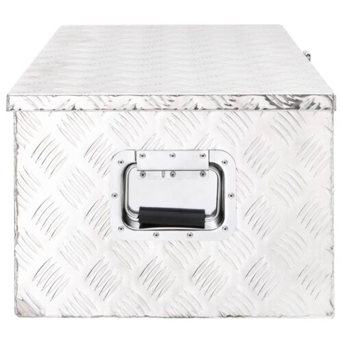 Storage Box Silver 90x47x33.5cm Aluminium - Image 3