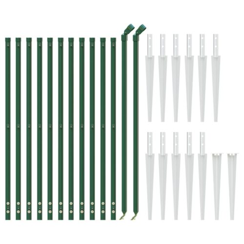Chain Link Fence with Spike Anchors Green 1x25 m - Image 3