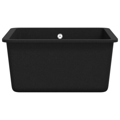 Granite Kitchen Sink Single Basin Black - Image 4