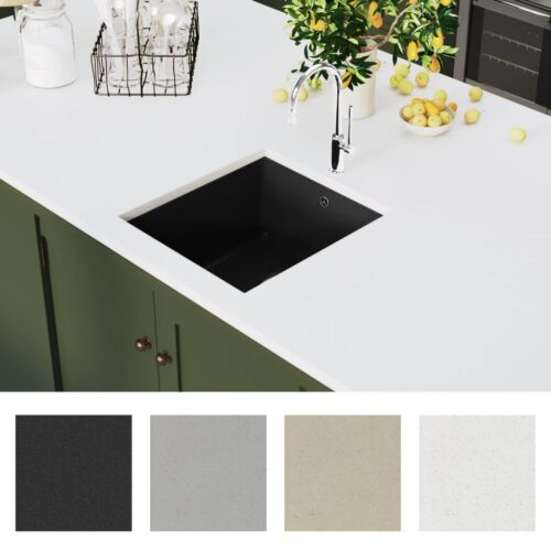 Granite Kitchen Sink Single Basin Black - Image 6