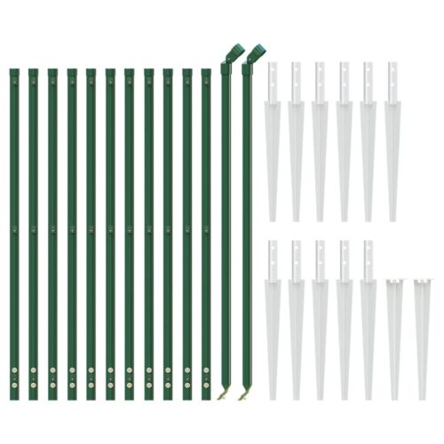 Wire Mesh Fence with Spike Anchors Green 1x25 m - Image 3