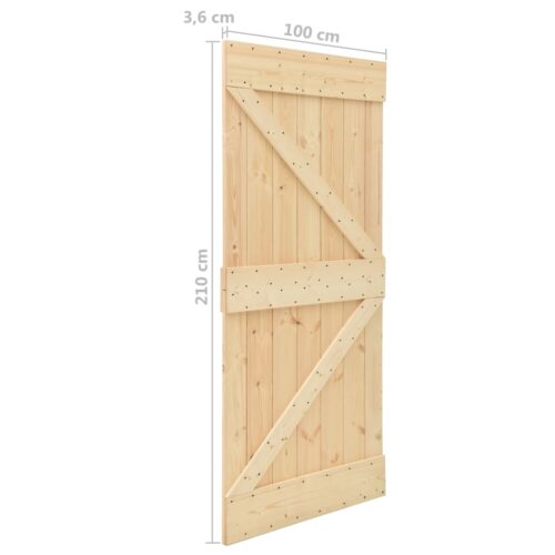 Door 100x210cm Solid Pine Wood - Image 9