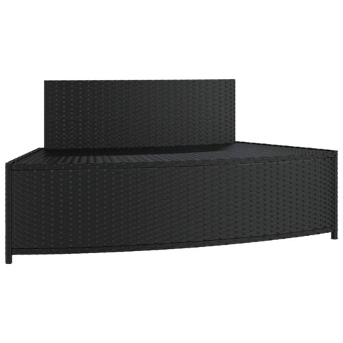 Spa Benches with Cushions 2pcs Black Poly Rattan - Image 7