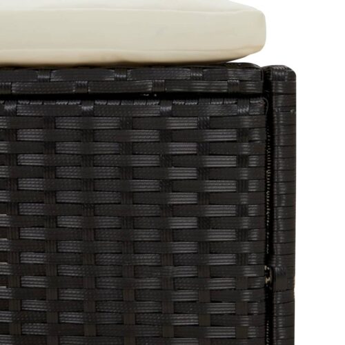 Spa Benches with Cushions 2pcs Black Poly Rattan - Image 8