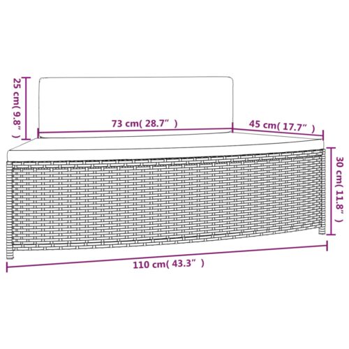 Spa Benches with Cushions 2pcs Black Poly Rattan - Image 9