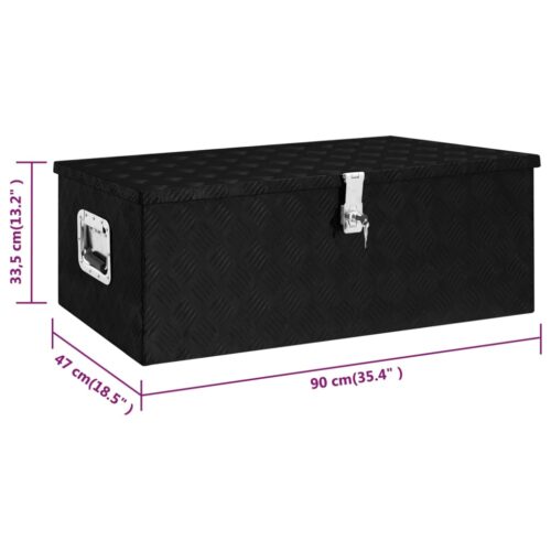 Storage Box Black 90x47x33.5cm Aluminium - Image 8