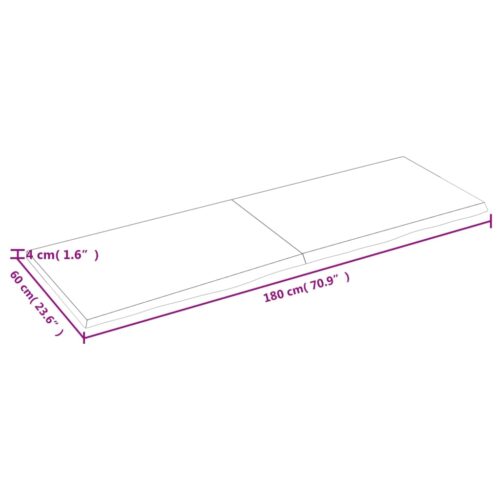 Dark Oak Wood Timber Bathroom Countertop Sink Vanity Board Table Top 180x60x4cm - Image 6