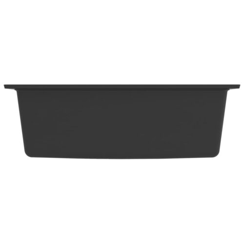 Kitchen Sink with Overflow Hole Black Granite - Image 4