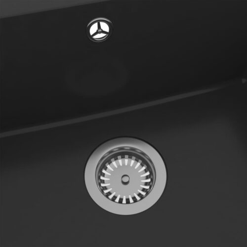 Kitchen Sink with Overflow Hole Black Granite - Image 6