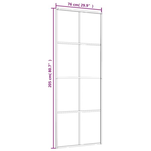 Sliding Door Aluminium ESG Glass 76x205cm Black - Image 6