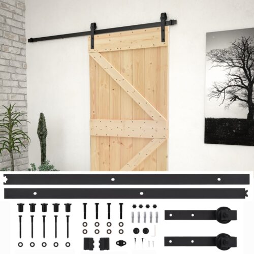 Sliding Door with Hardware Set 80x210cm Solid Pine Wood - Image 2