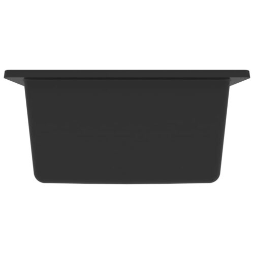 Kitchen Sink with Overflow Hole Black Granite - Image 4