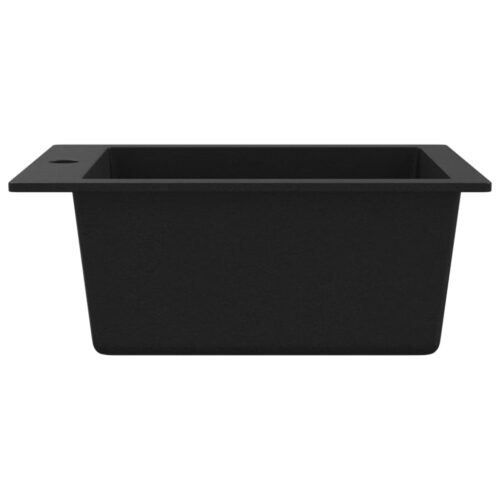 Overmount Kitchen Sink Single Basin Granite Black - Image 5