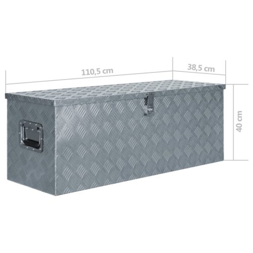 Aluminium Box 110.5x38.5x40cm Silver - Image 6
