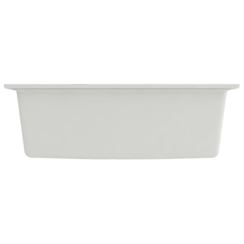 Kitchen Sink with Overflow Hole White Granite - Image 4