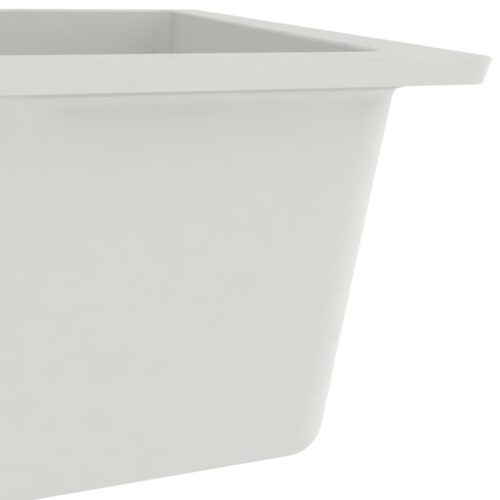 Kitchen Sink with Overflow Hole White Granite - Image 5
