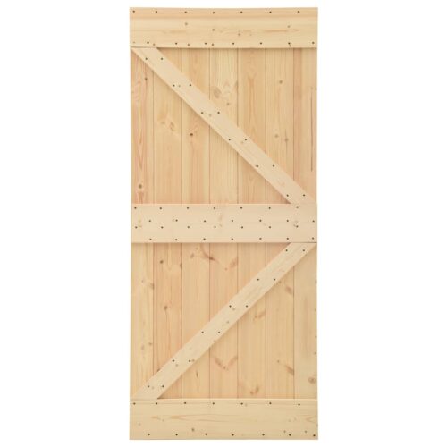Sliding Door with Hardware Set 90x210cm Solid Pine Wood - Image 3