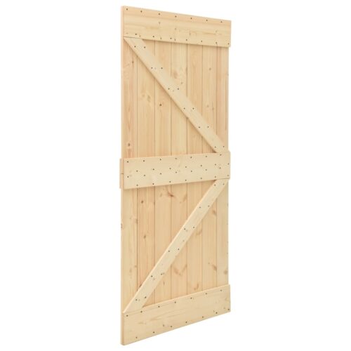 Sliding Door with Hardware Set 90x210cm Solid Pine Wood - Image 4