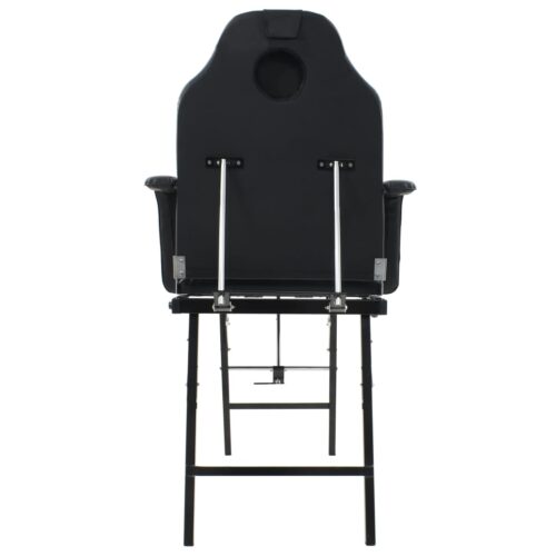 Portable Facial Treatment Chair Faux Leather 185x78x76cm Black - Image 4