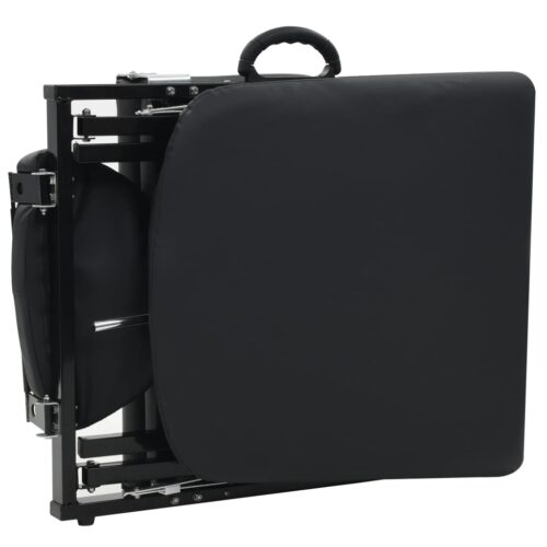 Portable Facial Treatment Chair Faux Leather 185x78x76cm Black - Image 7