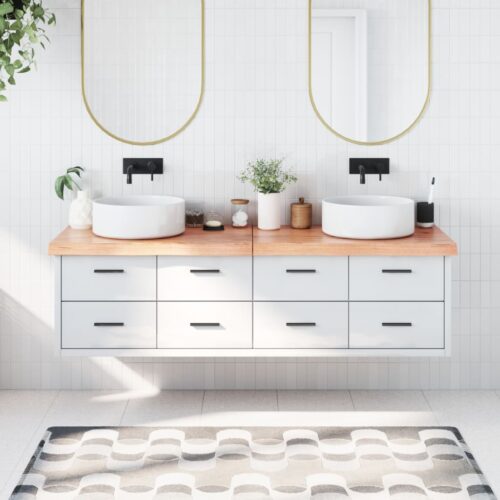 Light Oak Wood Timber Bathroom Countertop Sink Vanity Board Table Top 180x60x6cm - Image 10
