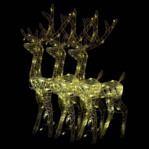 Acrylic Reindeer Christmas Decorations 3pcs 120cm Warm White - Image 2