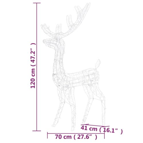 Acrylic Reindeer Christmas Decorations 3pcs 120cm Warm White - Image 8