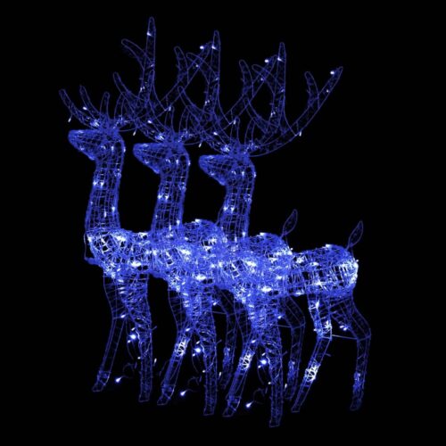 Acrylic Reindeer Christmas Decorations 3pcs 120cm Blue - Image 2