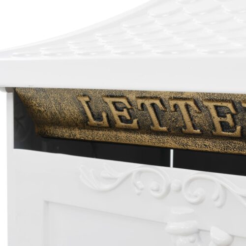 Pedestal Letterbox Aluminium Vintage Style Rustproof White - Image 5