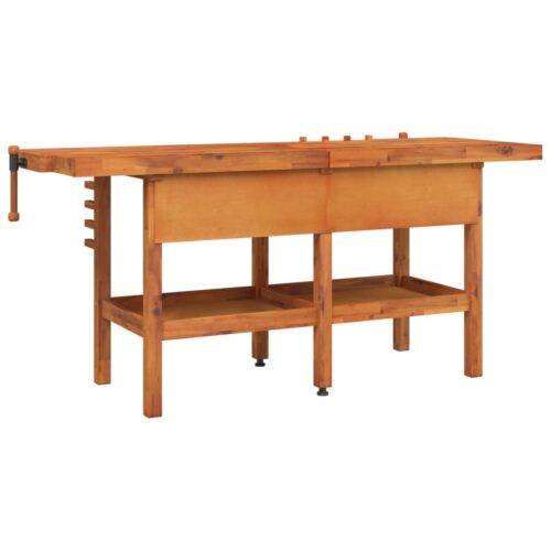 Wood Workbench Garage Workshop Shed Rack Shelf Drawers Table Work Bench - Image 7
