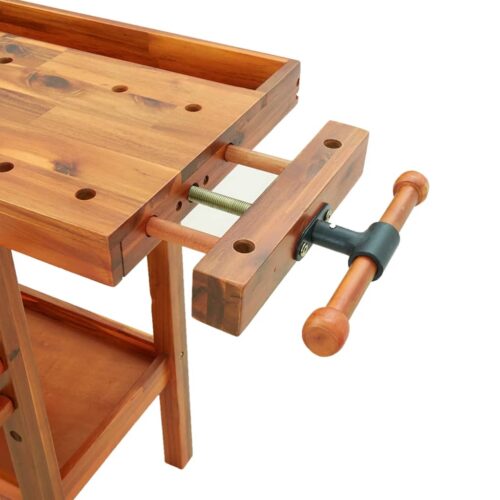 Wood Workbench Garage Workshop Shed Rack Shelf Drawers Table Work Bench - Image 9