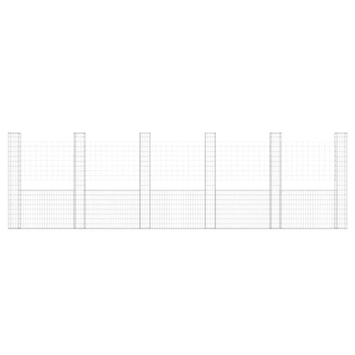 U-shape Gabion Basket with 6 Posts Iron 620x20x200cm - Image 3