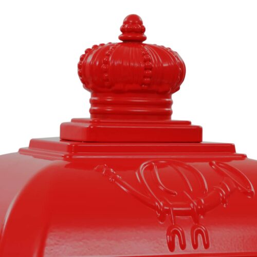 Pillar Letterbox Aluminium Vintage Style Rustproof Red - Image 11