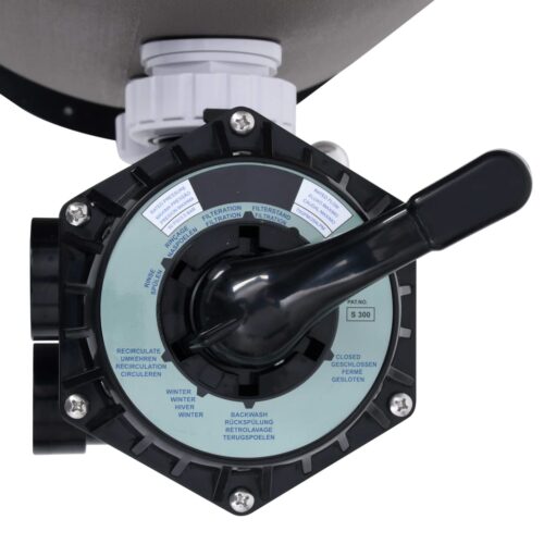 Pool Sand Filter with Side Mount 6-Way Valve Grey - Image 4