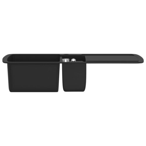 Granite Kitchen Sink Double Basin Black - Image 4